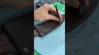 Изготовление кожаных ножен для 4-дюймового дамасского полевого ножа #кожа #изготовлениеножей