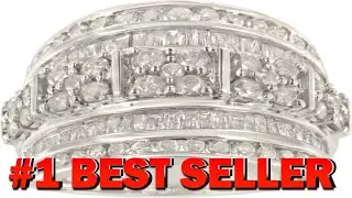 .925 Sterling Silver 2.0 Cttw Round & Baguette Cut Diamond Multi Row Channel - B082H3BMV2