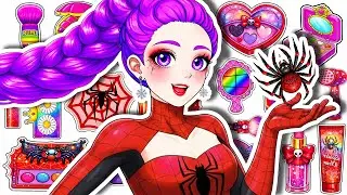 💖Paper DIY💖KPOP DEMON HUNTERS RUMI Spider Colorful Hair +Skincare +Makeup+Fashion Blind Bag Unboxing