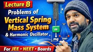Problems on Vertical Spring Mass System & Harmonic Oscillator for JEE, NEET & Boards