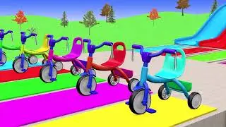 Team Cow Superhero Crossing on Fontaine In Spiral Ride ► Red Spiderman Rescue Baby Cow Animals Game