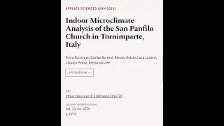 Indoor Microclimate Analysis of the San Panfilo Church in Tornimparte, Italy | RTCL.TV