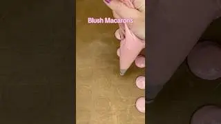 Piping my Blush Macarons onto the mat - soft color. #macarons #process #viral #baking #kovalicious