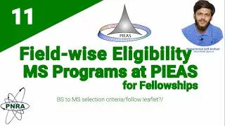 Field-wise Eligibility in various MS Fellowships Programs for  PIEAS[2020][Updated]