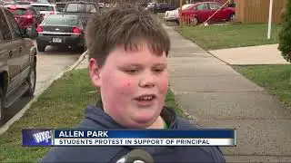 Students protest in support of principal in Allen Park