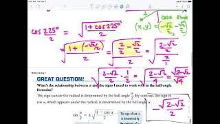 Half Angle Formulas Part 2