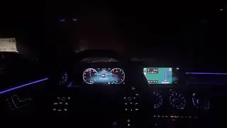 Night Driving Highway ASMR Mercedes CLA250 Ambient Lighting