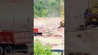 Work on the construction site. The construction crane