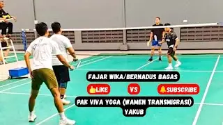 BADMINTON🔵MABAR WAMEN TRANSMIGRASI/YAKUB vs FAJAR WIKA/BERNADUS BAGAS #shorts #trending #badminton