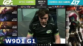 OPT vs CLG | Week 9 Day 1 S9 LCS Summer 2019 | OpTic Gaming vs CLG W9D1