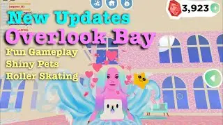 Overlook Bay Shiny Pets Roller Skating and Updates | Lady and Rachel | Roblox New Adoptme Gameplays