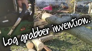 The log grabber invention. Saw horse. log holder. DIY