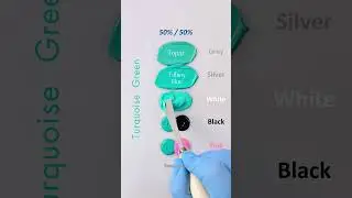 Turquoise Green With Most Unique 5 Colors Mixing #colormixing #shor #paintmixing #asmr #mixing #art