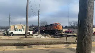 A Day of Trains part 1! BNSF Intermodal with a CPKC! Plus A UPRR Train! Rochelle, IL! 1/31/2024