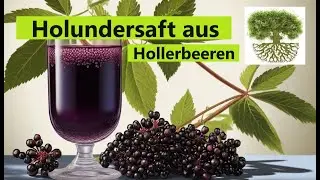 Holundersaft selber machen aus Holunderbeeren - Naturrezept mit vielen Antioxidantien