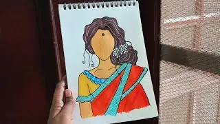 How to draw a Bengali girl with saree / how to draw bengali girl  / how to draw a bengali girl 