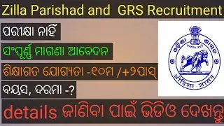 Zilla Parishad Recruitment // GRS Recruitment // New Govt Job Recruitment // 