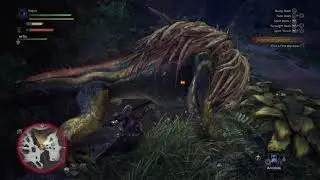 Monster Hunter World: fightin the first monster with strong loot.