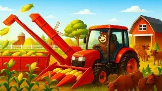 A Busy Day at the Farm! 🌽🚜 Harvesting Corn & Feeding the Cows | Farm Vehicles Animation