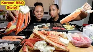 KING CRAB KOREAN BBQ MUKBANG | COOKING & EATING!!!