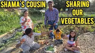 Shama's cousin first time in the UK and visiting our Allotment 