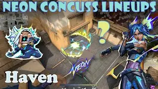 BEST Neon Relay Bolt / Concuss Spots on Haven | neon stun lineups | valorant neon guide haven |