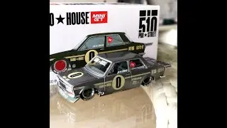 unboxing miniGT Datsun 510 Kaido House  jun imai design edition (silver Chase Car)