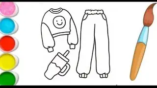 How to Draw and  Color Cute Outfit and Drink | Easy Coloring for Kids