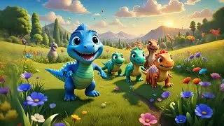 Seven Baby Dinosaurs Jump and Roar | Dinosaur Song for Kids | Counting and Action Nursery Rhyme