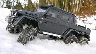 STUNNING RC CRAWLER, RC TRAIL TRUCKS IN SNOW ACTION!! TRAXXAS TRX-6 MERCEDES-BENZ G63, TRX-4 TRAXX