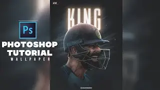 How to Design a Sports Poster in Photoshop | Virat Kohli Wallpaper Design  #viratkohli #photoshop