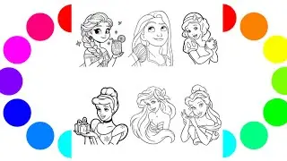 How to draw - Elsa, Rapunzel, Snow wite, Cinderella, Ariel, Belle - Kids Drawing - Drawing - art