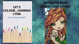 Let's colour Hannah Lynn Enchanted faces pocket edition - heart on her sleeve page -- adult coloring