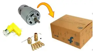Unboxing 555 dc motor with drill chuck | Gear dc Motor | Science project all useful components