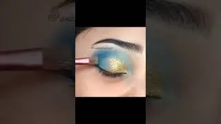 #shorts BLUE EYE MAKEUP WITH GOLDEN CUT CREASE