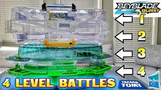 Beyblade Burst 4-Level Beystadium Battles - Hasbro's Battle Tower + Interstellar Drop Beystadium