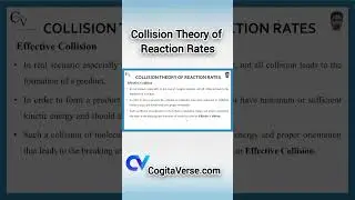 Collision Theory of Reaction Rates #CSS #PMS #Chemistry #QuantumMechanics #Cogitaverse