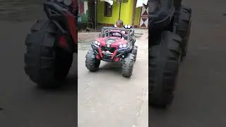 Enjoying with niece, Remote control car