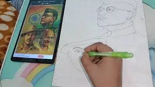 Republic day drawing with Netaji Subhash Chandra Bose, Bhagat Singh and Gandhiji 
