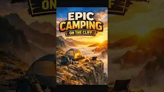 Mountain Cliff Sunrise Camp #ai #aivideo #trending #viralvideo #camping