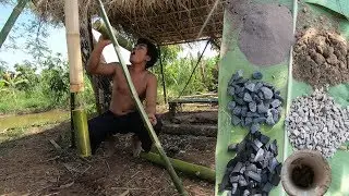 Primitive Technology Create the water filter using bamboo