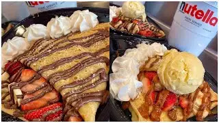 Nutella Crepe with vanilla Ice Cream | Yummy | FoodyWorld