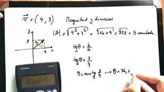 Magnitud y dirección de un vector en R2 - Ejemplo 1