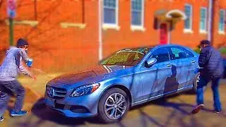 Розыгрыш с покраской автомобилей распылением