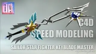 Time Lapse Making of Sailor Moon Mashup - Star Fighter Keyblade Master 3D Cinema 4D