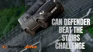 CAN DEFENDER BEAT THE STAIR CHALLENGE ?? 😲 BeamNG DRIVE