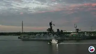 USS Texas travels Houston Ship Channel