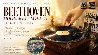 Rudolf Serkin /  Ludwig van Beethoven Sonata No.14 Op.27, No.2 (Moonlight) I, II, III Vinyl video 4K