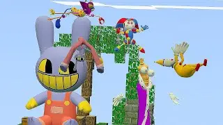 🌎SKYBLOCK ALL THE AMAZING DIGITAL CIRCUS CHARACTERS POMNI KINGER JAX SPARTAN KICKING in Garry's Mod!