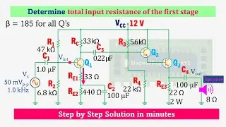 Total input resistance of the first stage of Class A Power Amplifier